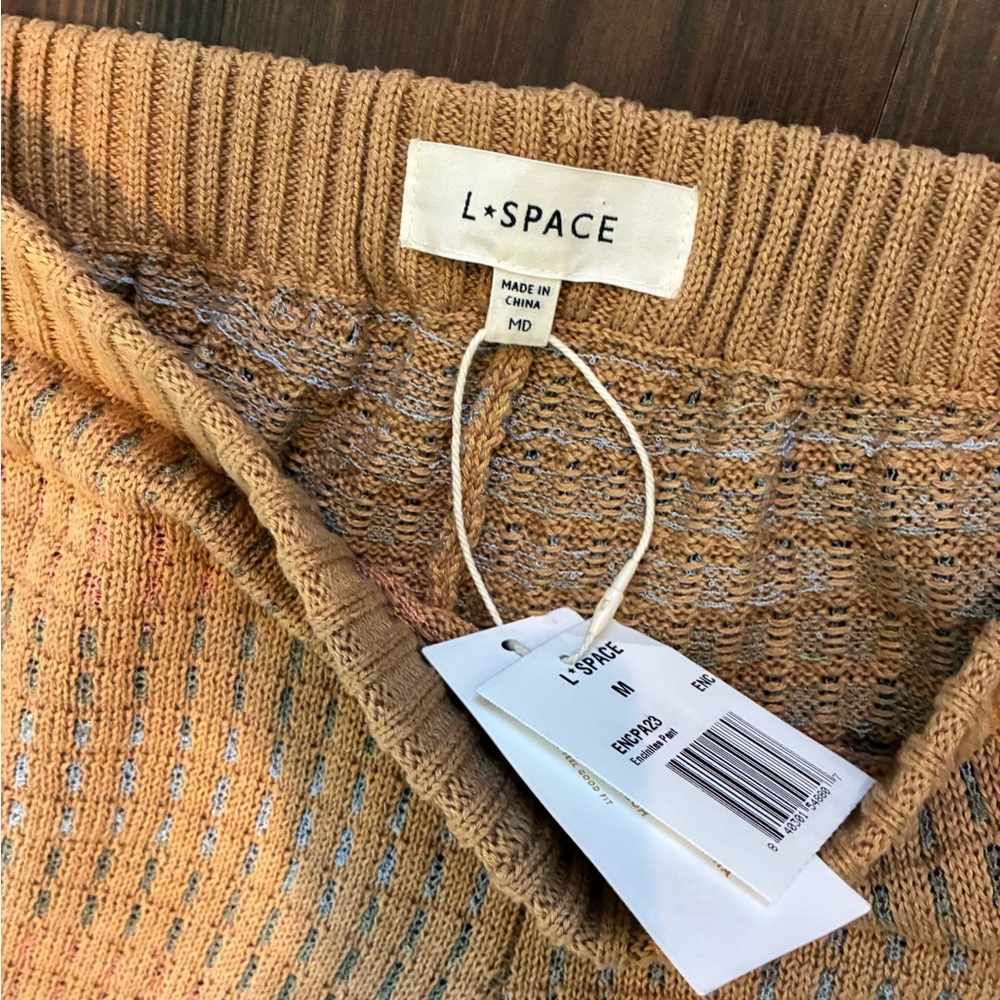 L*Space Tan Knit Wide Leg Pants & Top Set